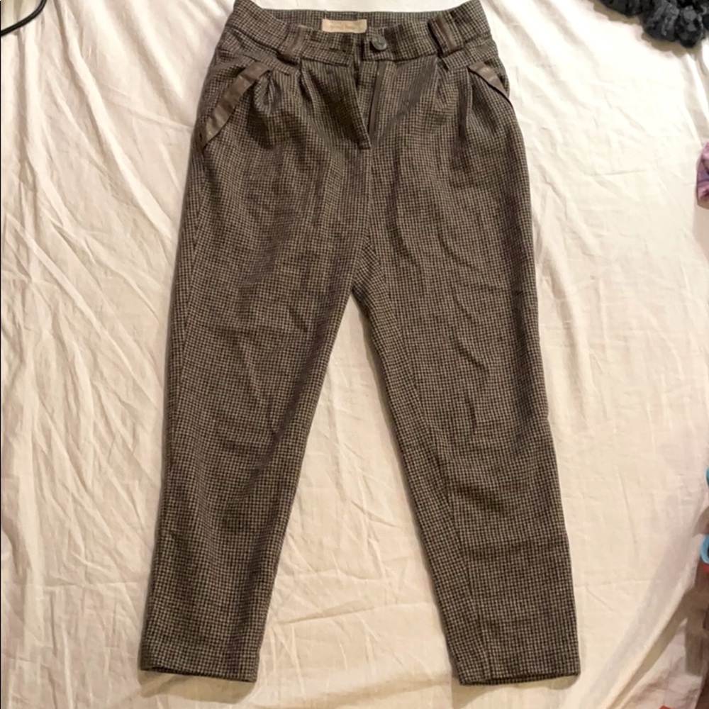 High waist wool pants